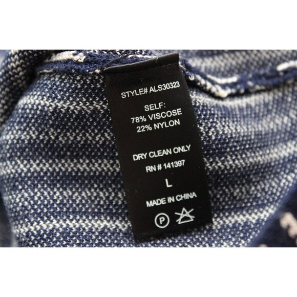 NWT ASTR Pencil Skirt Size Large Knit Navy White Striped Stretch Knee Length - Picture 12 of 12